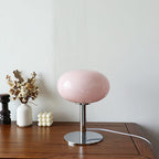 Nordic Vintage Cream Round Glass 1-Light Table Lamp Lumendat