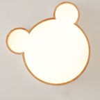 Lumendat Nordic Wood Bear Shape LED Kids Flush Mount Ceiling Light Lumendat