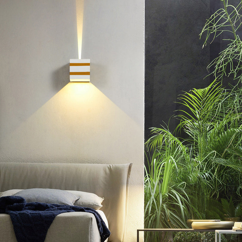 Outdoor Minimalist Square Cube Aluminum Waterproof LED Wall Sconce Lamp Lumendat