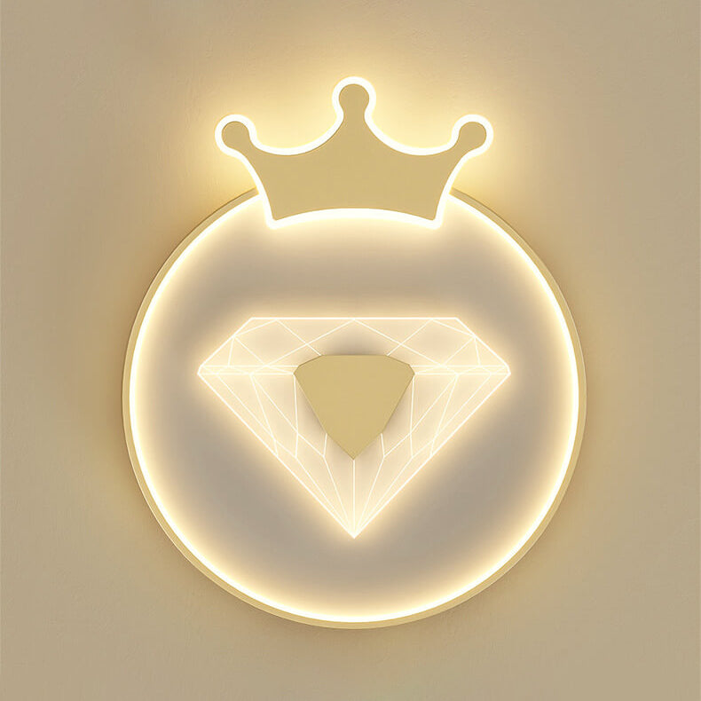 Lumendat Childlike Cartoon Crown Diamond Design LED Flush Mount Light Lumendat
