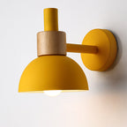 Modern Classic Macaron Solid Color Wood Iron 1-Light Wall Sconce Lamp Lumendat