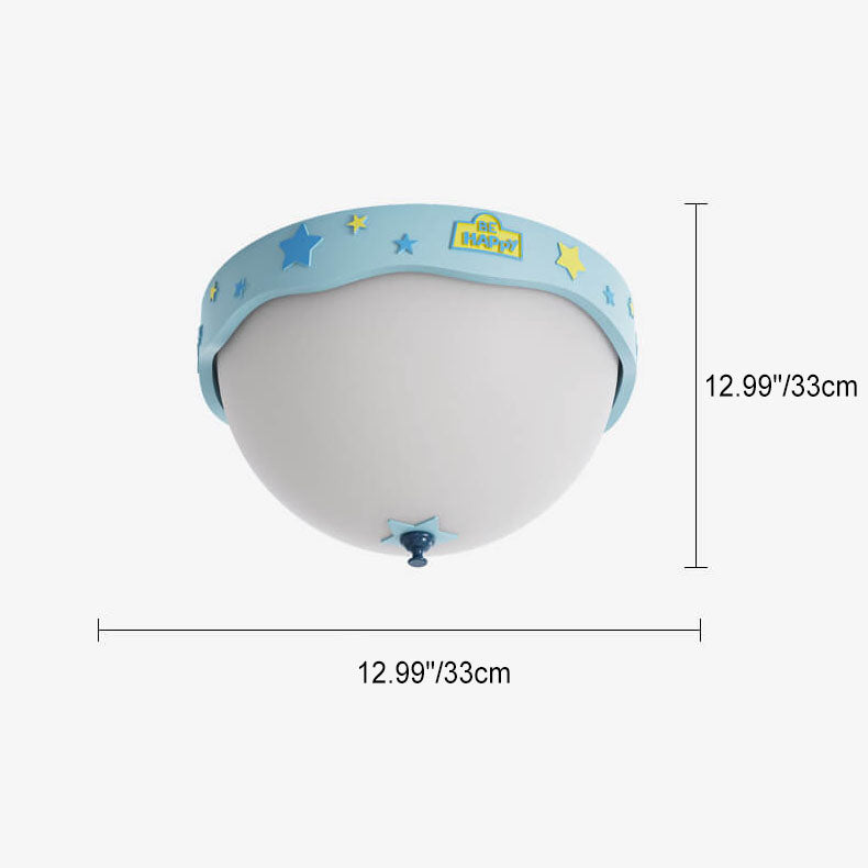 Lumendat Contemporary Creative Acrylic Cartoon Semicircle LED Flush Mount Ceiling Light For Bedroom Lumendat