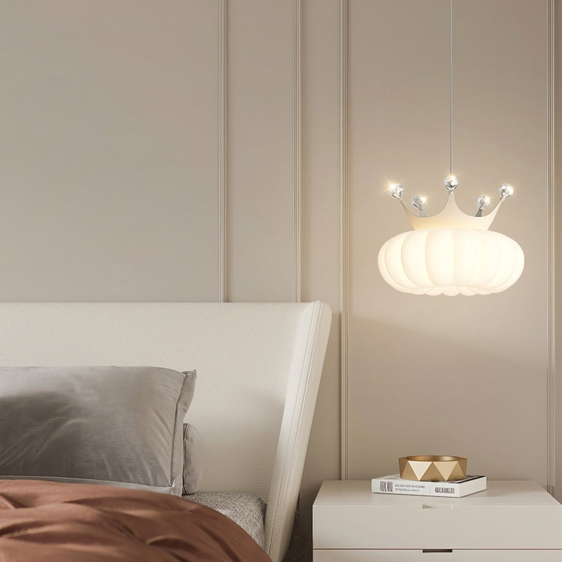 Lumendat Contemporary Creative Kids Cloud Crown Iron PE Crystal LED Pendant Light For Bedroom Lumendat