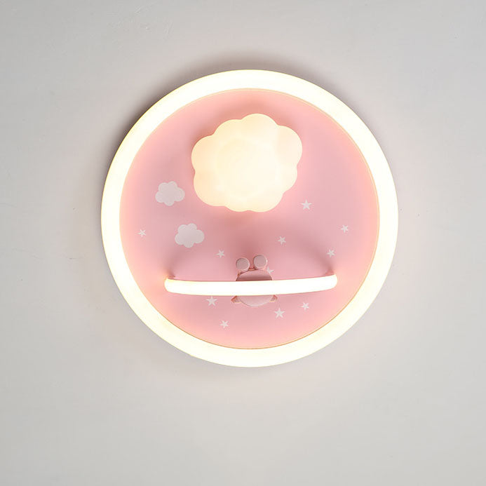 Lumendat Contemporary Creative Resin Kids Cartoon LED Flush Mount Ceiling Light For Bedroom Lumendat
