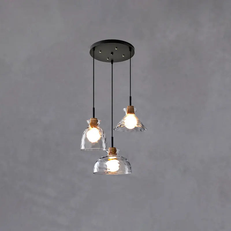Nordic Clear Rippled Glass Shaded 1-light Pendant Light Lumendat