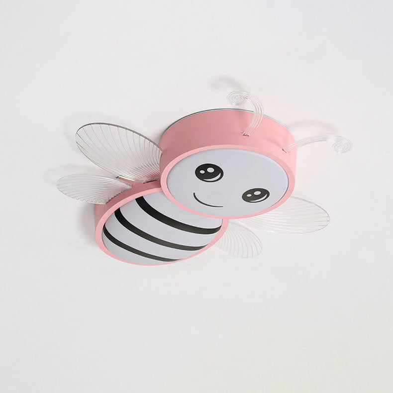 Lumendat Contemporary Creative Kids Bee Iron Acrylic LED Flush Mount Ceiling Light For Bedroom Lumendat