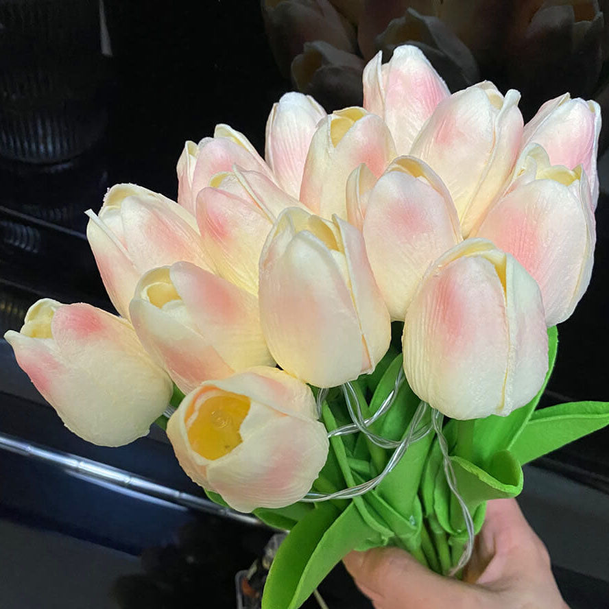 Tiffany-Style Tulip Flower Decoration LED Table Lamp Lumendat