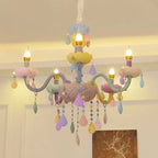 Modern Children's Princess Macaroon Candelabra Crystal Glass 5/6/8/10/12/15 Light Chandelier Lumendat