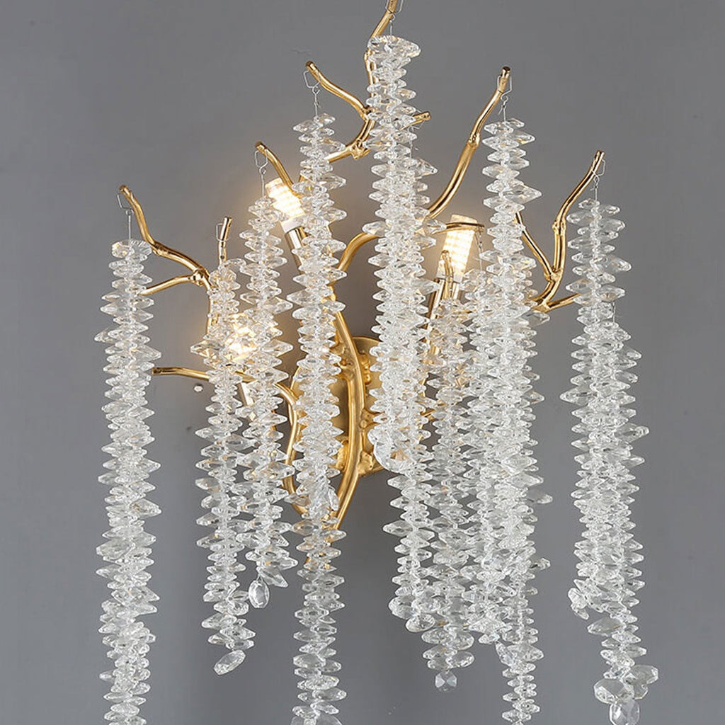 Modern Light Luxury Tree Branch Crystal 3-Light Wall Sconce Lamp Lumendat