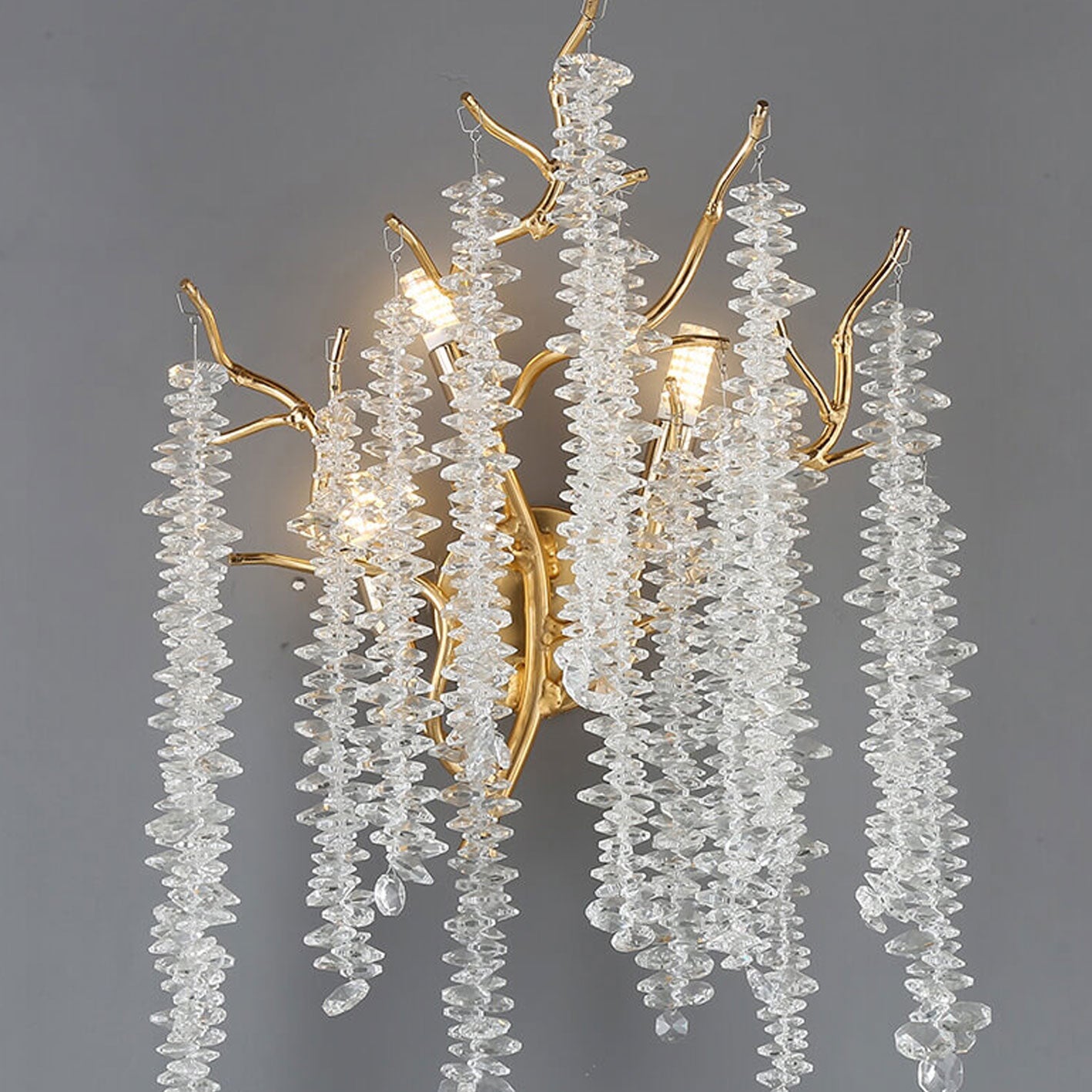 Modern Light Luxury Tree Branch Crystal 3-Light Wall Sconce Lamp Lumendat