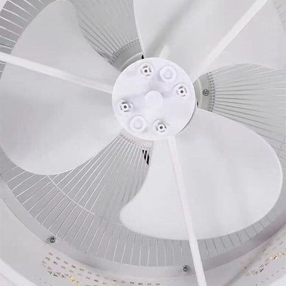 Nordic Simple Round Galaxies Enclosed LED Flush Mount Ceiling Fan Light