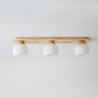 Japanese Vintage Striped Glass Wood Long Plate 2/3 Light Flush Mount Ceiling Light Lumendat
