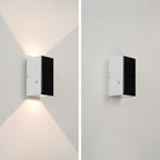 Modern Solar Black Rectangular Die-Cast Aluminum Solar LED Outdoor Wall Light Lumendat