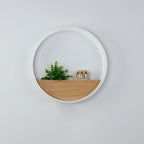 Creative Solid Wood Acrylic Storage Decoration Round LED Wall Sconce Lamp Lumendat