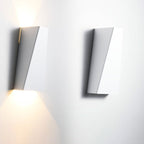 Modern Minimalist Brushed Aluminum Geometric Square LED Wall Sconce Lamp