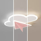 Lumendat Modern Art Deco Kids Iron Acrylic Cloud Plane LED Flush Mount Ceiling Light For Bedroom Lumendat