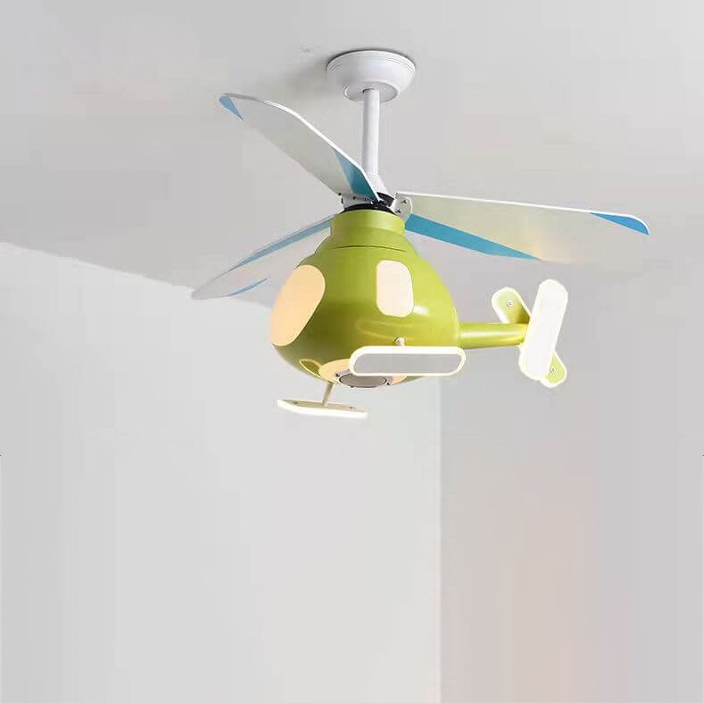 Lumendat Cartoon Creative Aircraft Design LED Downrods Ceiling Fan Light Lumendat