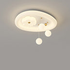 Lumendat Contemporary Nordic Kids Iron PE Elliptical Round Ball Flower Moon LED Flush Mount Ceiling Light For Bedroom Lumendat