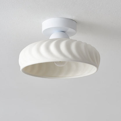 Modern Light Luxury Ceramic Disc 1-light Semi-flush Mount Lighting