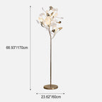Nordic Romantic Ginkgo Leaf Decorative Acrylic Iron 5-Light Standing Floor Lamp Lumendat