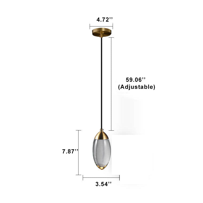 Modern Teardrop Crystal LED Pendant Light BulbSquare