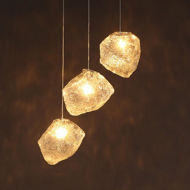 Nordic Creative Ice Cube Glass 1-light Pendant Light BulbSquare