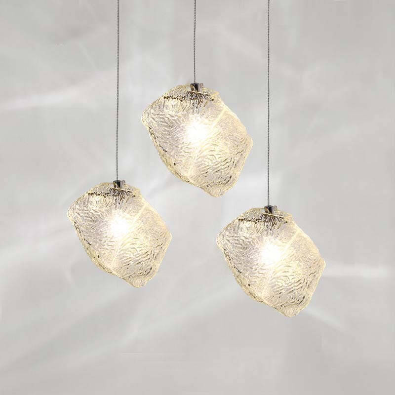 Nordic Creative Ice Cube Glass 1-light Pendant Light BulbSquare