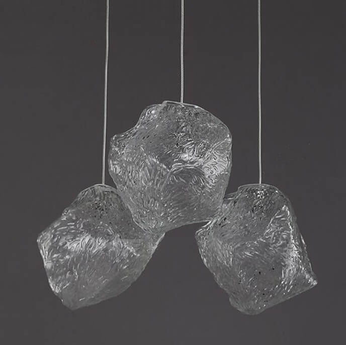 Nordic Creative Ice Cube Glass 1-light Pendant Light BulbSquare