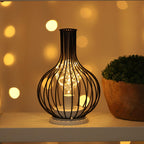Retro Wrought Iron Wine Bottle Night Light Table Lamp Lumendat