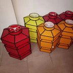 Chinese Retro Hexagonal Faux Sheepskin Iron 1-light Pendant Light BulbSquare