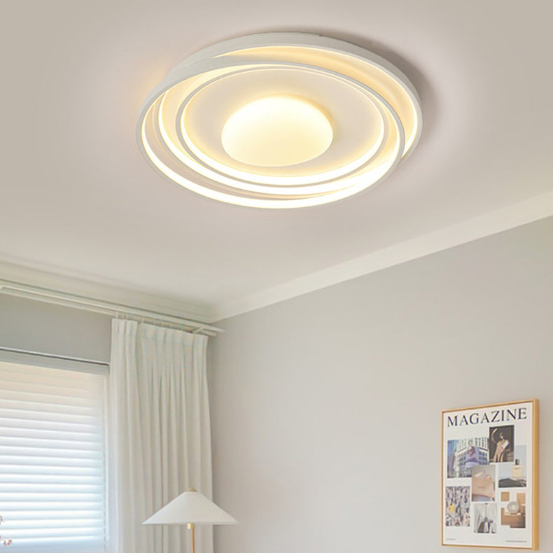 Modern Minimalist Round Iron Acrylic LED Flush Mount Ceiling Light for Living Room