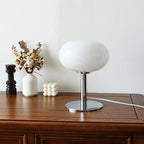 Nordic Vintage Cream Round Glass 1-Light Table Lamp Lumendat