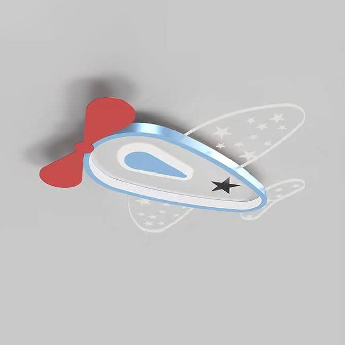Lumendat Cartoon Creative Aircraft Iron Acrylic Kids LED Flush Mount Ceiling Light Lumendat