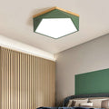 Contemporary Scandinavian Iron Acrylic Polygon LED Flush Mount Ceiling Light for Bedroom