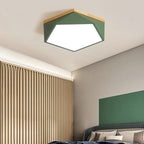 Contemporary Scandinavian Iron Acrylic Polygon LED Flush Mount Ceiling Light for Bedroom