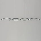 Nordic Minimalist Long Strip Wave Design Island Light LED Chandelier Lumendat