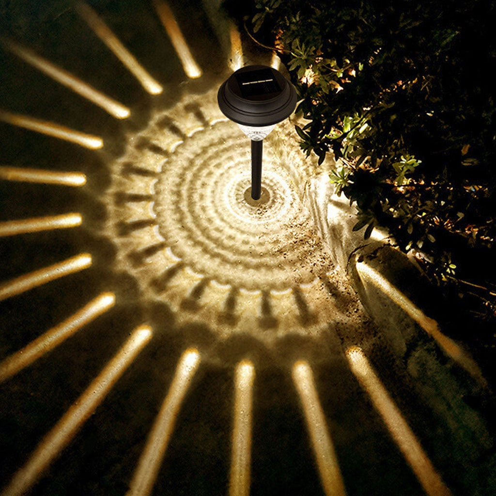 Solar Waterproof Circular Divergent Light Shadow Design LED Outdoor Garden Decorative Light Lumendat