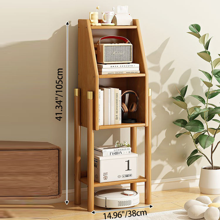 Traditional Vintage Bamboo Fiberboard Multi-functional Storage Sideboard 3/4-Tier Display Rack With Drawer For Home Office DFM-F