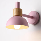 Modern Classic Macaron Solid Color Wood Iron 1-Light Wall Sconce Lamp Lumendat