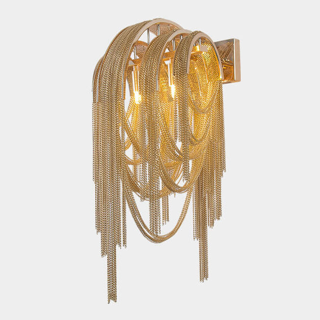 Lumendat Postmodern Luxury Aluminum Chain Tassel 2-Light Wall Sconce Lumendat