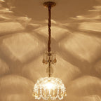 Modern Luxury Crystal Hanging Dome 1-light Pendant Light BulbSquare