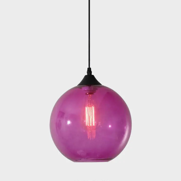 Nordic Minimalist Stained Round Glass 1-light Pendant Light Lumendat