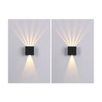 Modern Pure Black Waterproof Aluminum Dimmable Angle Square LED Outdoor Wall Sconce Lamp