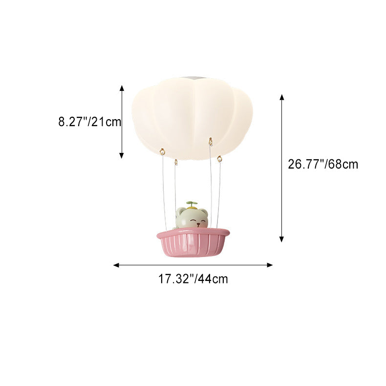 Lumendat Modern Simplicity Kids PE Iron Pumpkin Hot Air Balloon Bear LED Flush Mount Ceiling Light For Bedroom Lumendat