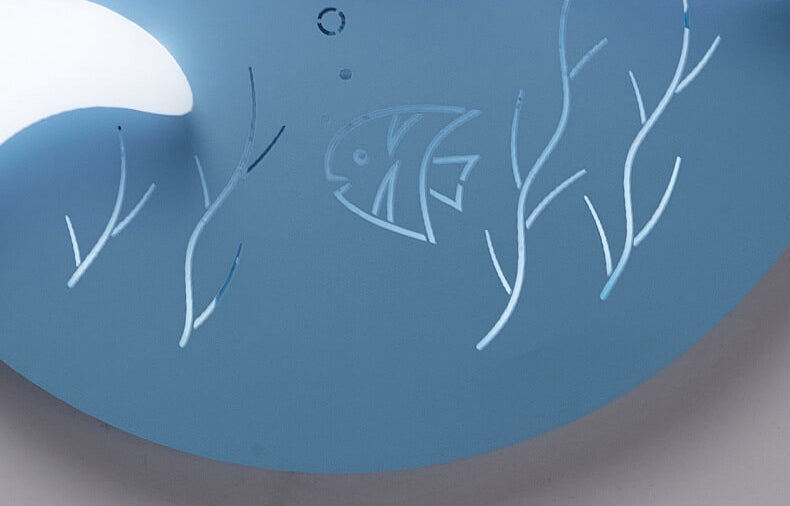 Lumendat Cartoon Cute Dolphin Blue Disc LED Flush Mount Ceiling Light Lumendat