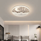 Nordic Creative Star Moon Round Aluminum LED Flush Mount Ceiling Light BulbSquare
