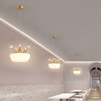 Lumendat Contemporary Creative Kids Cloud Crown Iron PE Crystal LED Pendant Light For Bedroom Lumendat