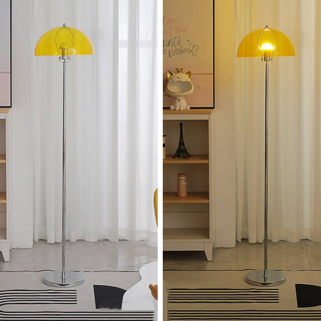 Nordic Vintage Acrylic Clear Dome 1-Light Standing Floor Lamp Lumendat