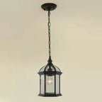Modern Minimalist Hexagonal Column Aluminum Glass 1-light Outdoor Pendant Light for Garden BulbSquare