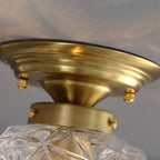 Modern Light Luxury Star Textured Glass Orb 1-light Semi-flush Mount Ceiling Light